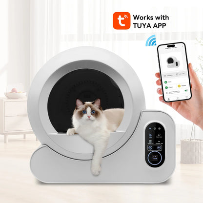 2024 New Automatic Smart Cat Litter Box  Self Cleaning  APP Controlled Smart Intelligent Litter Basin Smart Cat Toilet