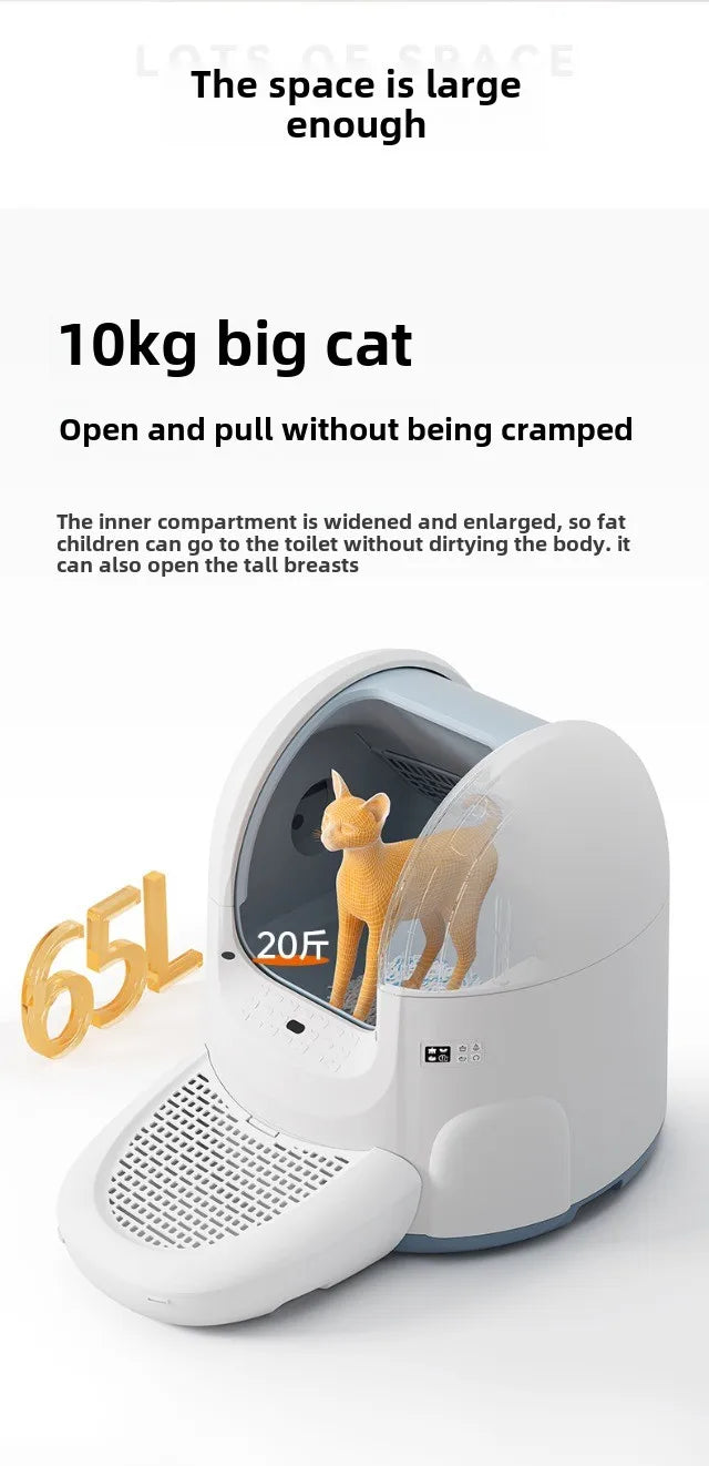 Electronic Pet Cat Litter Box Automatic Self Cleaning Wifi Connection Ultra-Quiet Automatic Cat Litter Box App Control Self